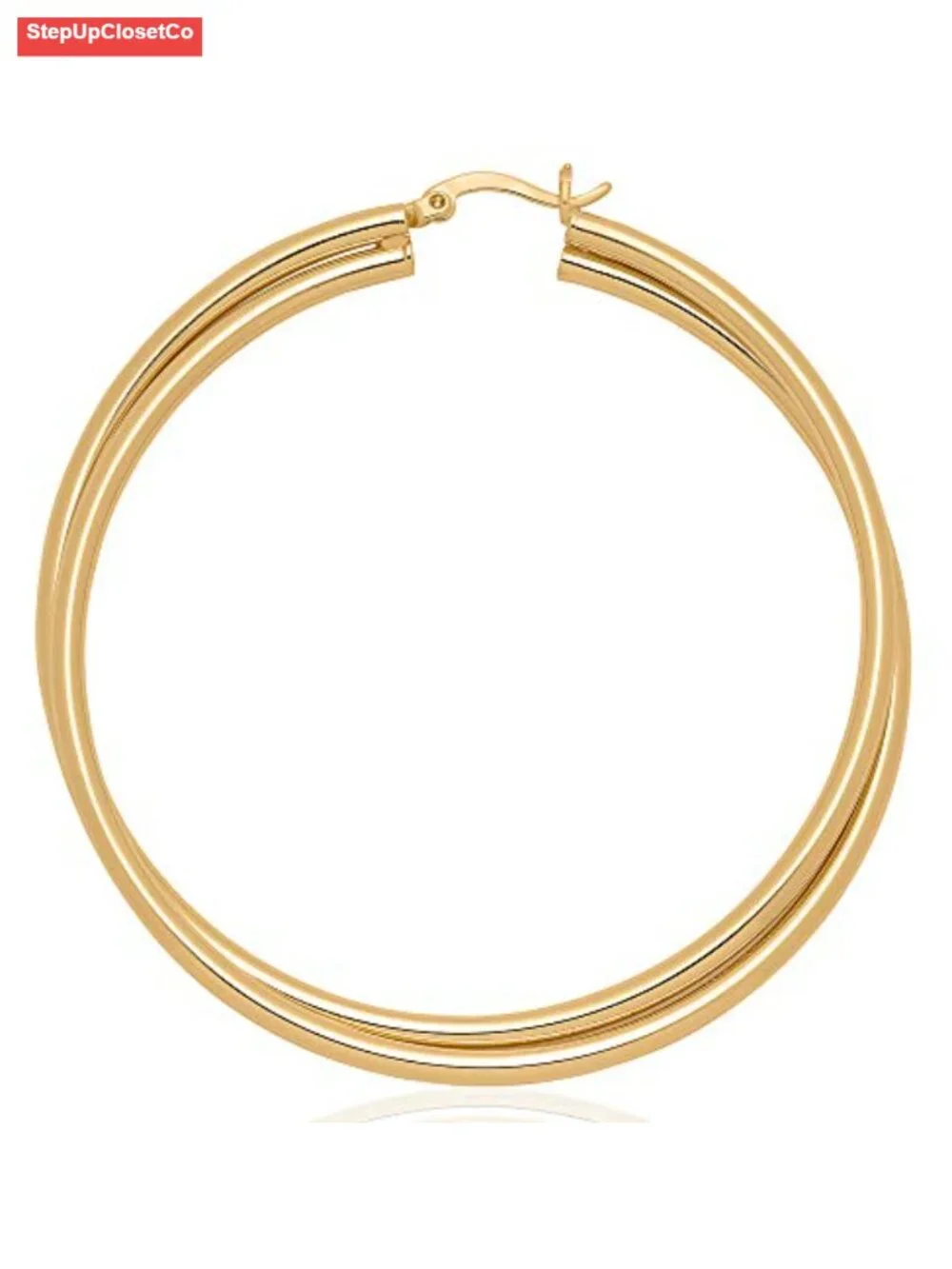 Twisted Hoop Earrings for Women, Hypoallergenic Nickel-Free, 14K Gold Plated,